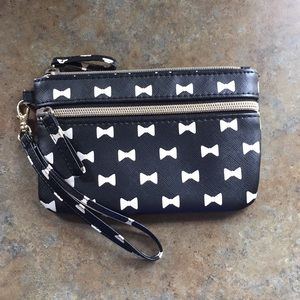 Black with white bows wallet